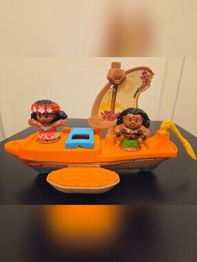 Little People Disney Princess Moana And Mauis Canoe Sail Boat